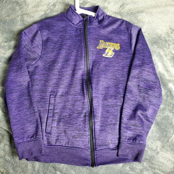 NBA LA Lakers Basketball Jacket WOMENS White Purple SZ S - Picture 1 of 4